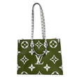 LOUIS VUITTON Onthego GM Giant Monogram Canvas Tote Shoulder Bag Khaki Green