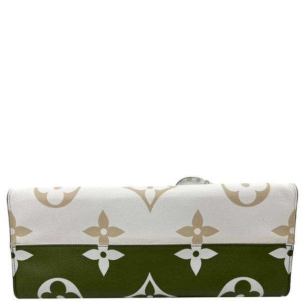 LOUIS VUITTON Onthego GM Giant Monogram Canvas Tote Shoulder Bag Khaki Green