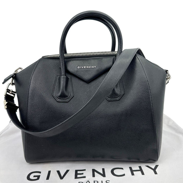 GIVENCHY Antigona Leather Shoulder Bag Black