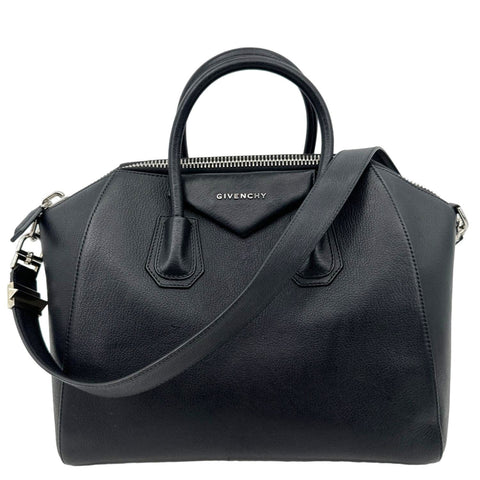GIVENCHY Antigona Leather Shoulder Bag Black
