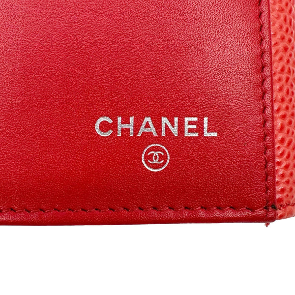 CHANEL Timeless CC Flap Caviar Leather Wallet Red