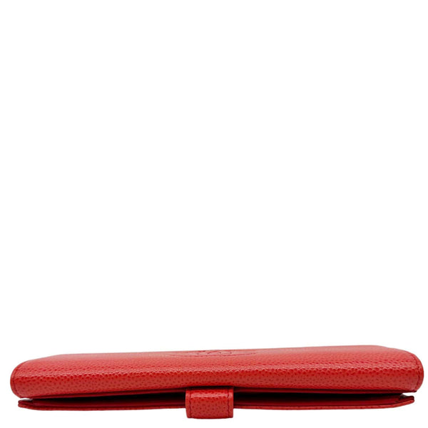 CHANEL Timeless CC Flap Caviar Leather Wallet Red