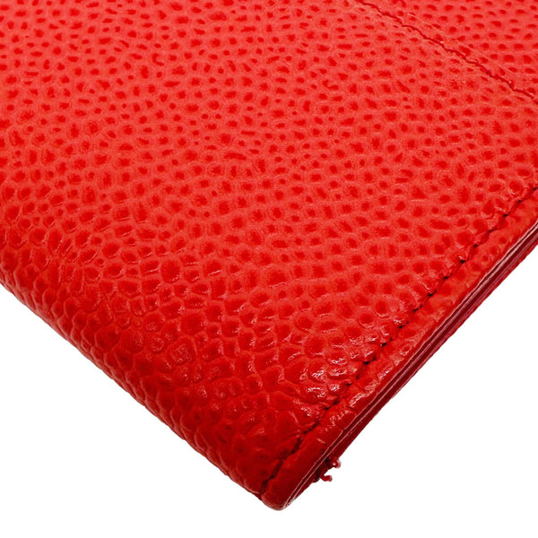 CHANEL Timeless CC Flap Caviar Leather Wallet Red