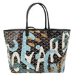 GOYARD Saint Louis Lettres Camouflage Chevron Print Canvas Tote Bag Multicolor