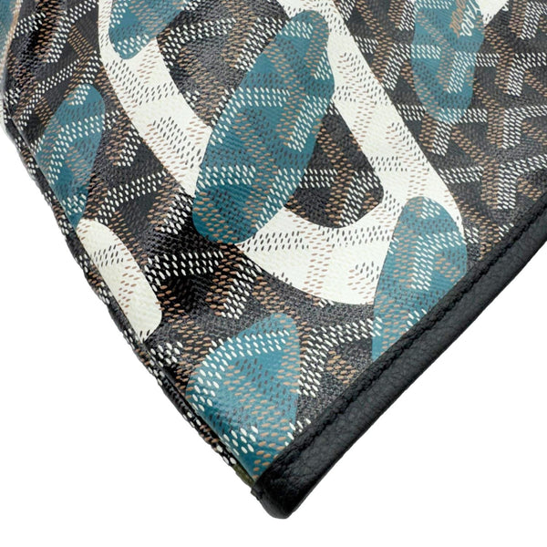 GOYARD Saint Louis Lettres Camouflage Chevron Print Canvas Tote Bag Multicolor