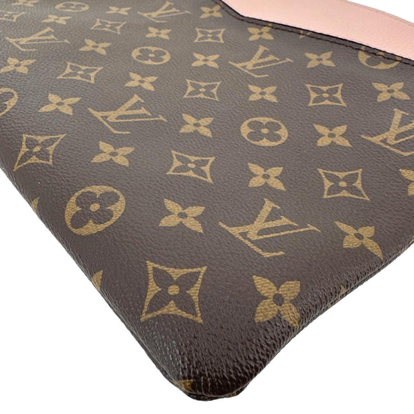 LOUIS VUITTON Daily Pouch Monogram Canvas Clutch Pink