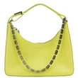 GIVENCHY Moon Cut Out Small Leather Hobo Bag Neon Yellow front look