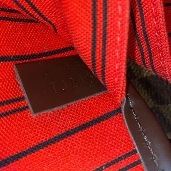 LOUIS VUITTON Neverfull GM Damier Ebene Tote Bag Brown