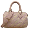 LOUIS VUITTON Nano Speedy Summer Stardust Monogram Embossed Leather Shoulder Bag Pink