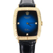 Rolex Cellini 30mm 18k Yellow Gold Bezel Blue Vignette Diamond Dial Watch 4087