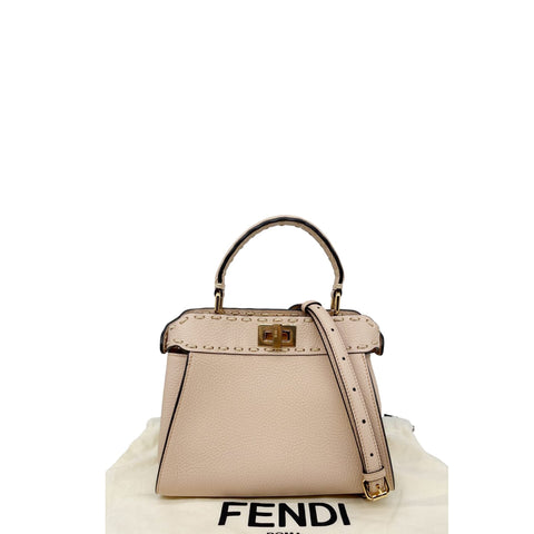 Fendi Cuoio Romano Selleria Mini Iconic Peekaboo Satchel Bag