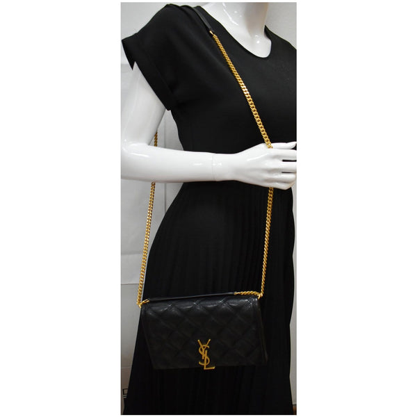 Yves Saint Laurent Becky Quilted Leather Shoulder Wallet