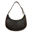 CELINE Ava Triomphe Canvas Calfskin Shoulder Bag Brown