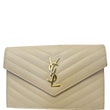SAINT LAURENT Grain De Poudre Monogram Chain Wallet Powder-US