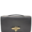 Christian Dior Bee Leather Pouch Clutch Bag Black - DDH