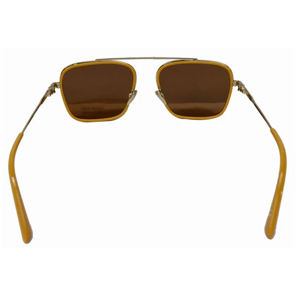 CALVIN KLEIN CK18102S 701 Square Men Maize Frame Sunglasses Brown Lens