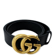 GUCCI  Double G Buckle Leather Belt Black 397660