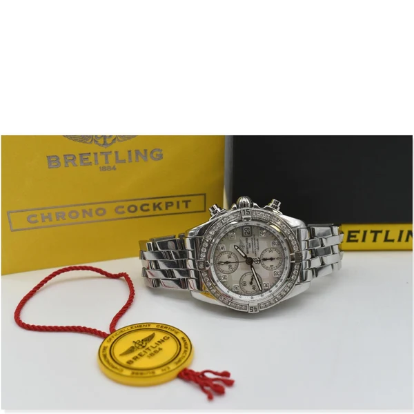 BREITLING Chrono Cockpit Automatic Pilot Bracelet Watch Diamond Bezel 38MM - 25% OFF