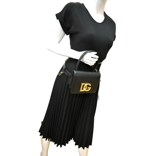 DOLCE & GABBANA Mini Leather Belt Bag Black