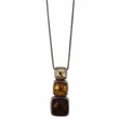 DAVID YURMAN Chiclet Small Triple Drop Smooky Quartz Pendant Necklace