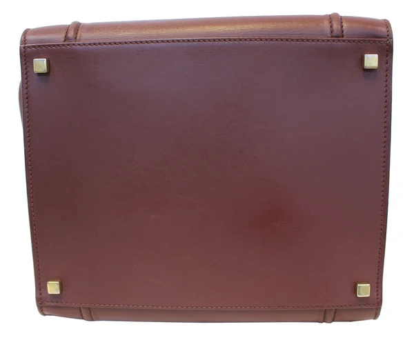 CELINE Burgundy Leather Medium Phantom Luggage Tote Bag