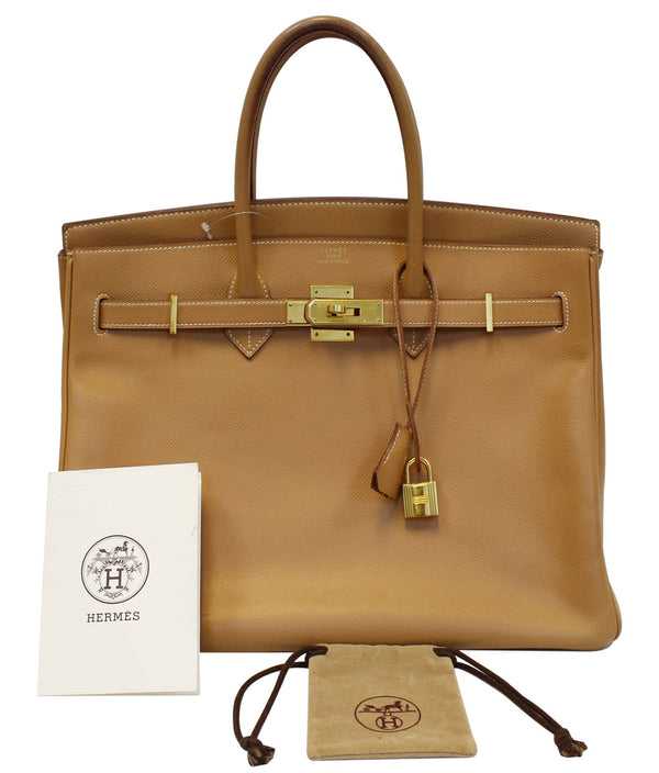 HERMES Birkin 35cm Alezan Epsom Leather Gold Hardware Bag