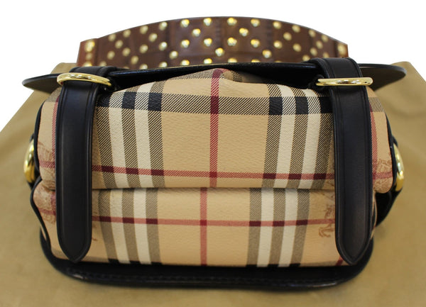BURBERRY  Haymarket Check and Alligator Leather Bridle Bag