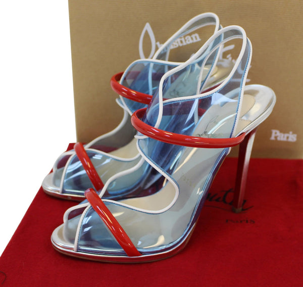 CHRISTIAN LOUBOUTIN Aqua Ronda Blue PVC Heel Size 10.5