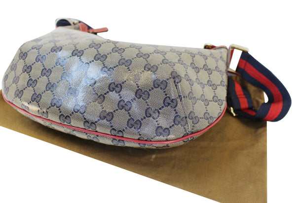 Gucci GG Canvas Messenger Bag Red Navy Blue - authentic