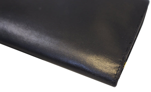 HERMES Bearn Epsom Leather Black Long Bifold Wallet