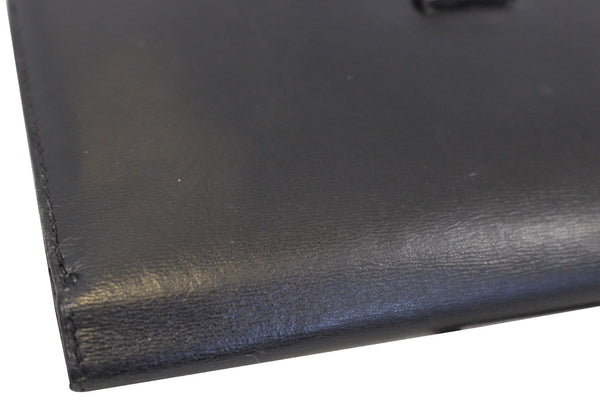 HERMES Bearn Epsom Leather Black Long Bifold Wallet